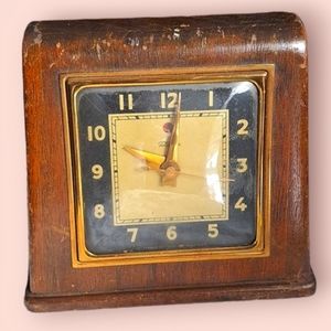Vintage Wood Telechron Bedside Clock